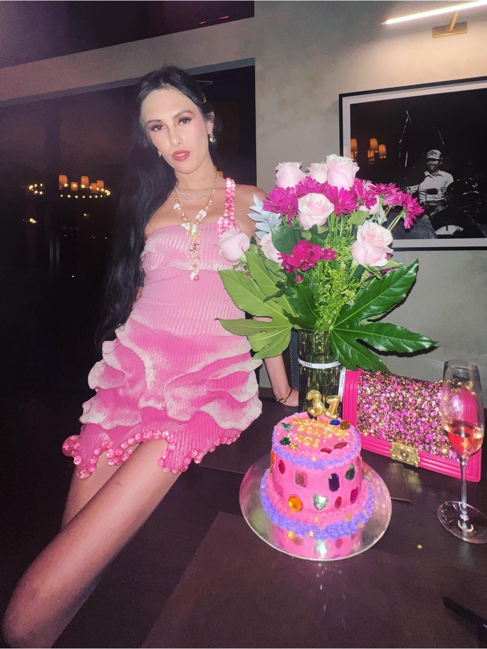 Pink One-Shoulder Ruffle Mini Dress - Picture 5 of 5